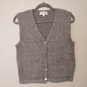 Gray Button Up Sweater Vest